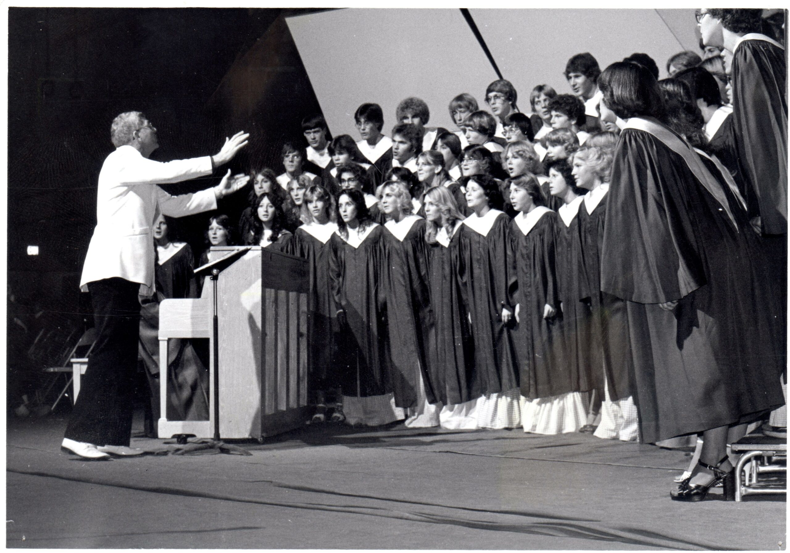Ed Sands directing the Choir