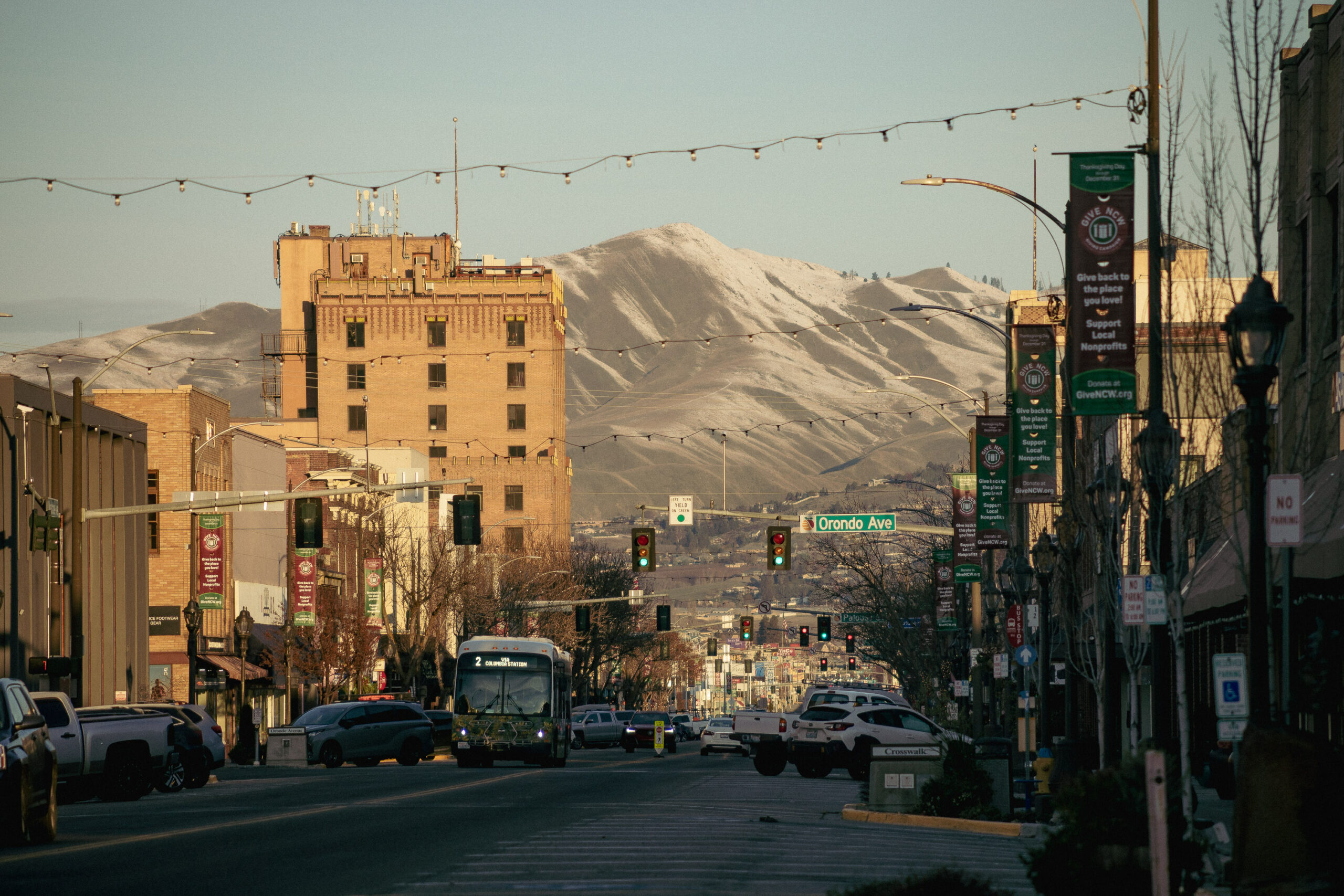 Give NCW banners adorn downtown Wenatchee